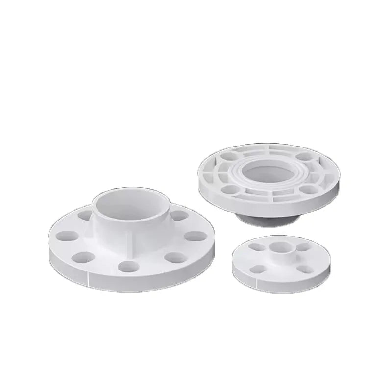 UPVC Conjoined Flange Socket Base Hardware Fittings Smooth Surface UK Standard Size Plastic Pipe Fittings