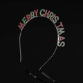 New Arrival Alloy Letter Merry Christmas Headbands Colored Diamond Crystal Headbands for Christmas