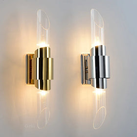 Postmodern Glass Tube Wall Lamps Nordic Living Room Glass Wall Light Bedroom Bedside Wall Sconce Stairs Mirror Light Fixtures