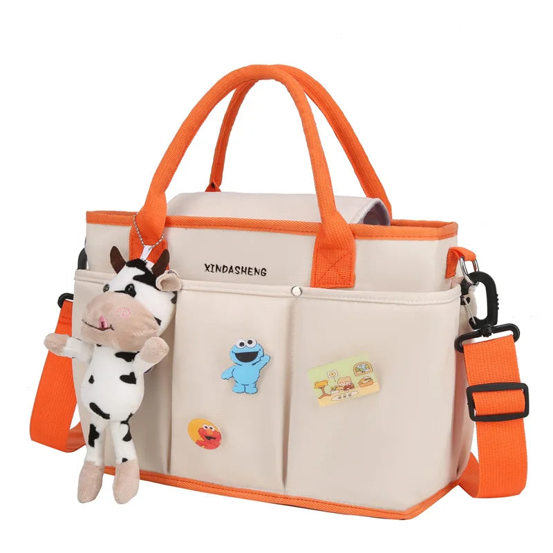 Handheld Single Shoulder for Mommy Bag with Three Large Pockets New Design Diagonal Span Nylon and Polyester Large Pocket for Mo