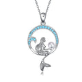2024 New Arrival Luxury Fine Jewelry Women 925 Sterling Silver Mermaid With Pearl Necklace