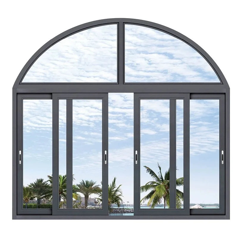TOMA Modern Aluminum Alloy Entry Window with Simple Glass Security Sliding Doors Steel and PVC Window Profile Design