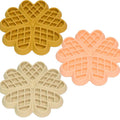 Beige Color Flower Enrichment Dog Licking Mat Food Grade Silicone Dog Flower Waffle Dog Slow Feeder