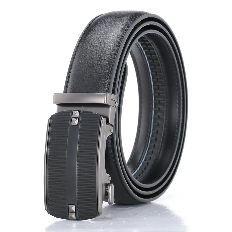 LQbelt Mens Automatic Buckle Belts Ratchet Belt for Men Genuine Leather Belt Waistband OEM Factory Custom LOGO LQ206054 MegaBDM