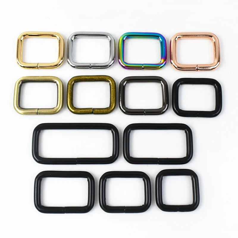Meetee F4-5 20mm Bag Belt Parts Accessories Hardware Square Ring Buckles Handbag Metal Strap Adjuster Clasp Connect Hook Buckle