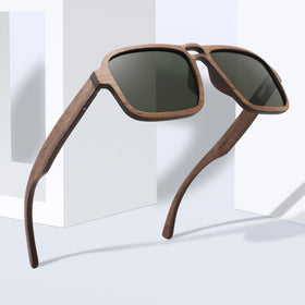 High End Wood Sunglasses Eco-friendly UV400 Square Shades Wooden Sun Glasses for Men