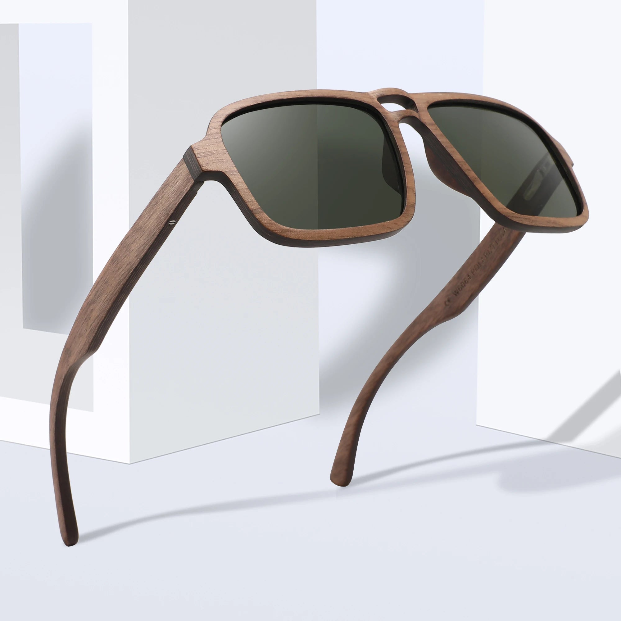High End Wood Sunglasses Eco-friendly UV400 Square Shades Wooden Sun Glasses for Men