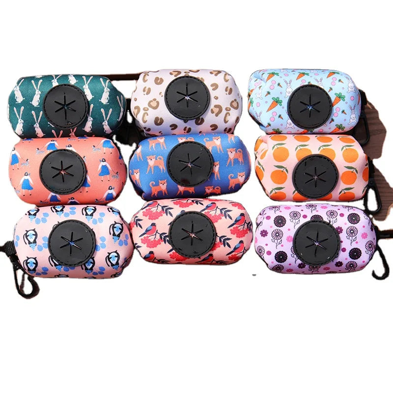 Custom Eco-Friendly Biodegradable Dog Poop Bag Dispenser 2025 New Designs Pet Poop Bag Holder Personalized Rubber Fabric
