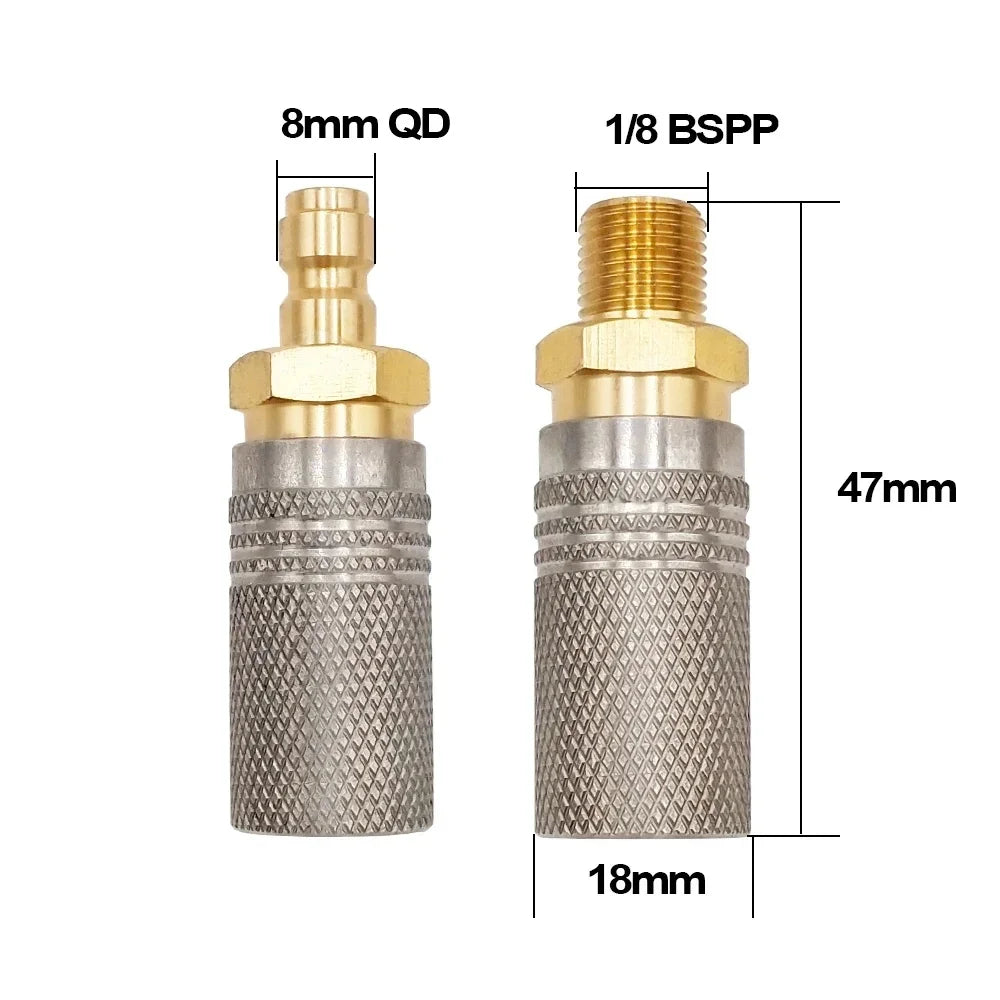 1/8 NPT 1/8 BSPP Stainless Steel Brass Paintball Fill Quick Release Adapter Fitting 6X High Magnification