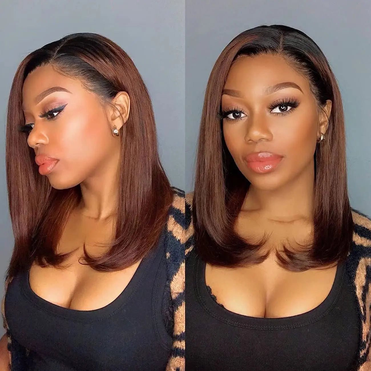 Brazilian Remy Ombre Brown Hair Wigs for Black Women Perruque Bob Pre Plucked 13x4 13*6 HD Human Hair Lace Front Wigs