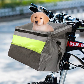 Wholesale Folding Detachable Bicycle Handlebar Front Small Pet Cat Carrier Dog Basket Bike Dog Basket