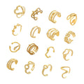 Women's Stainless Steel 18K Gold Plated Fashion Finger Ring Non-Fading Open Adjustable Rings for Engagement Wedding or Gift