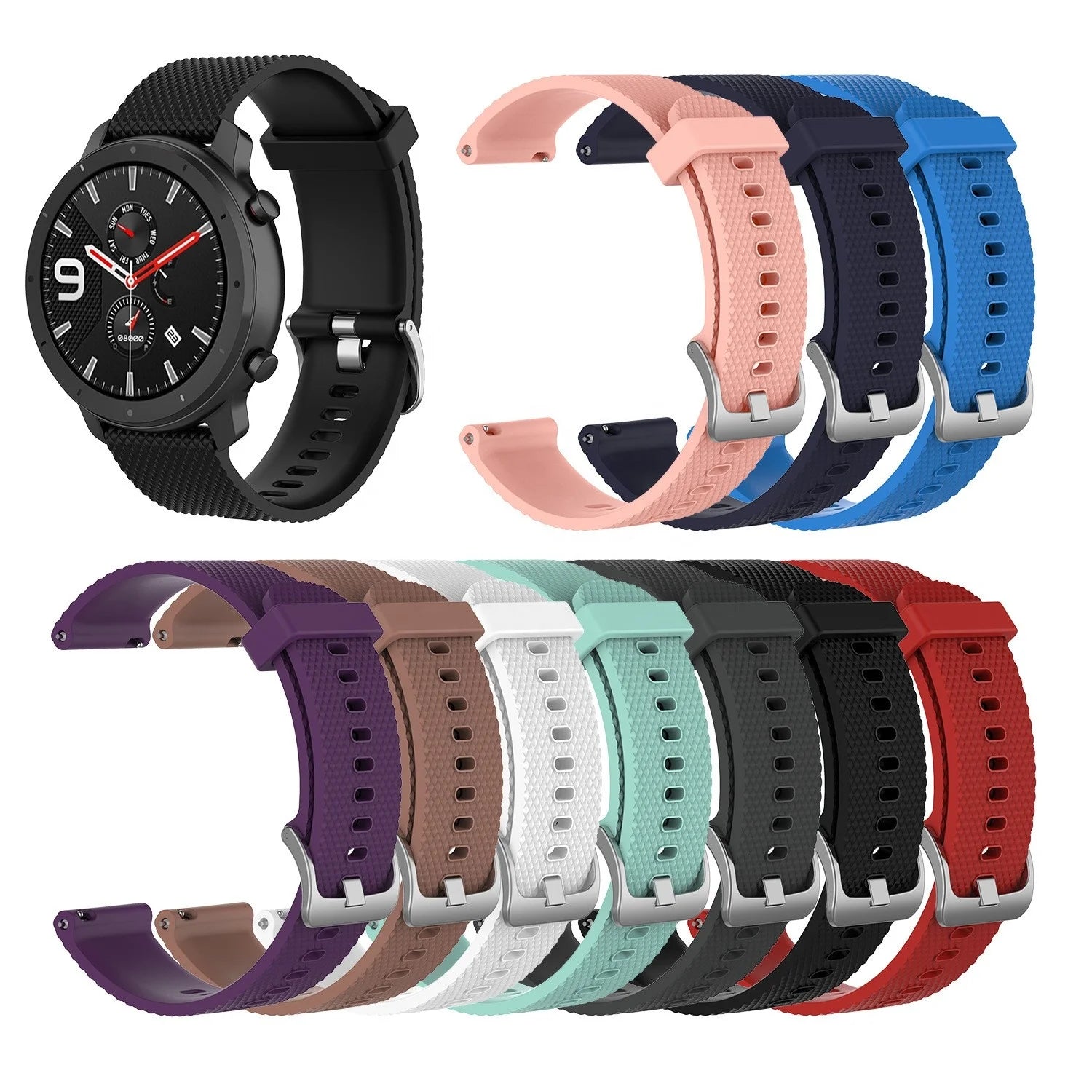 Silicone Smart 20mm 22mm Watch Band for Amazfit GTR 3 Pro GTR 3/2/2e/47mm/stratos 3/2s Sport Strap