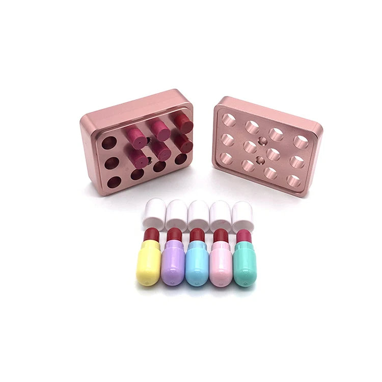 YS DIY Factory Price 8mm 12 Hole DIY Lipstick Mold Aluminum Alloy Lip Rouge Balm Lipbalm Makeup Making Tool Fill Mould With Tube