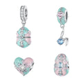 925 Sterling Silver Enamel Rabbit Easter Egg Basket Charms Pendant Easter Bow Bead Fit Bracelets Necklace DIY Jewelry Gift