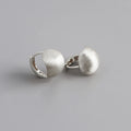 Geometric Half Round Ball 925 Sterling Silver Brushed Clip Earrings for Women Gifts Jewelry