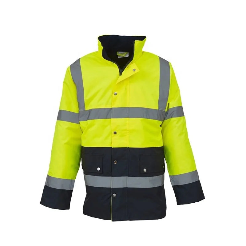 CE/ANSI Certificate High Visibility Safety Jacket Reflective Safety Clothing Bomber Jacket Hi Vis Construction Jacket MegaBDM