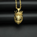 New Fashion Hip Hop Stainless Steel 18K Gold Crown Lion Head Pendant Men and Women Necklaces Spot Wholesale