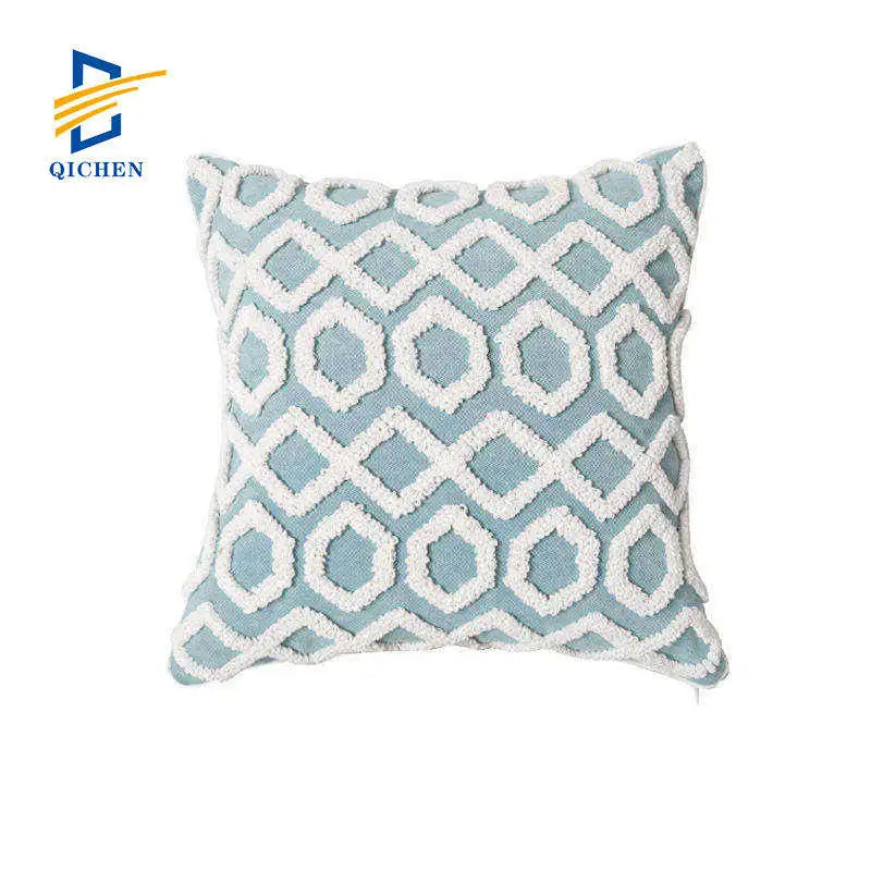 Innermor Customized Size 18x18 Geometric Tufted Luxury Pillow & Cushion Cover for Hotel Hospital Living Room Sofa Home