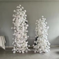 E80 Outdoor Wedding Stage Flower Stand Backdrop White Flower Background Artificial Rose Flower Arches Cow Horn Arch