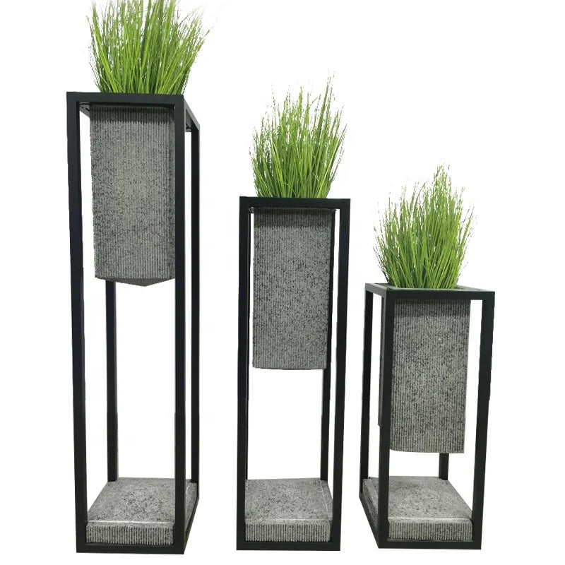 Elegant Tall FRP Flower Pot with Holder  FRP Planter for Planting or Decoration Indoor Outdoor Fiberglass Flower Pots