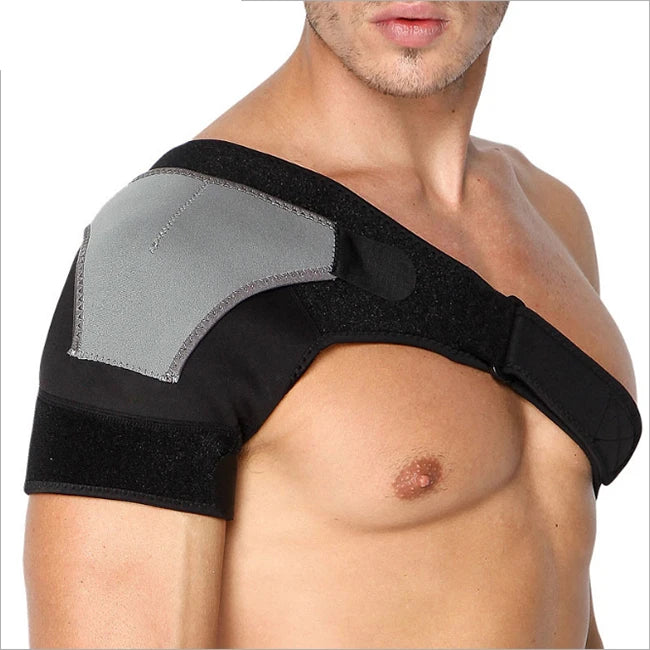 Single Shoulder Support Brace with Grey Pressure Pad Breathable Neoprene Sports Safety Product