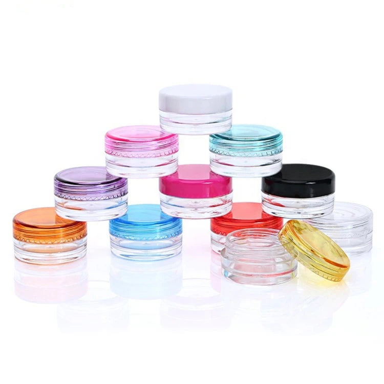 3ml Plastic Mini Jar for Cream PS Colored Jar Empty Samples Packaging Jar Portable Travelling Jar