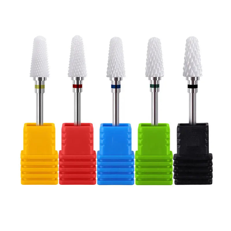 Ceramic Drill Bits Electric Nail Drill Milling Cutter Pink Acrylic Nail Tips Grinding Clean Cuticle