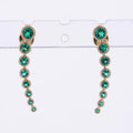 Lab Grown Emerald  Round Shape Colombia Color Customized Earring for Ladies 10K Yellow Gold Earring