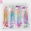 Beiqili 11-Piece Mermaid Synthetic Hair Black Makeup Brush Set Shaving Face Eyeshadow Eyeliner Foundation Eyebrow Blush