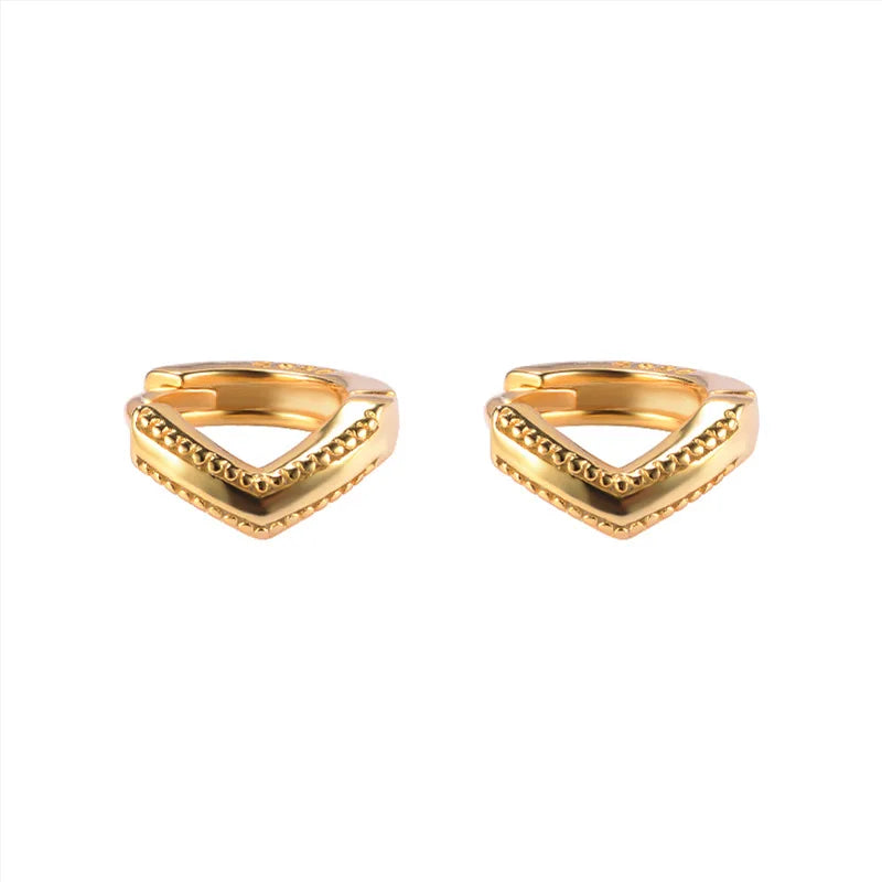 REETI 925 Sterling Silver Earrings for Women Fashion Personality Couple Small Contracted Gold Korean Earring