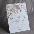 Simple Style Cotton Paper Wedding Invitation Template Floral Rose Gold Marriage Invites Card for Bridal Shower Party