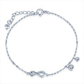 925 Sterling Silver Jewelry Infinity Zircon Charm Bracelet Women