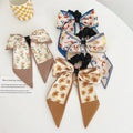 MIO Wholesale Butterfly Hair Band Women Spring Hair Tie Fashion Hair Accessories Printing Flower Scarf Bows Scrunchies