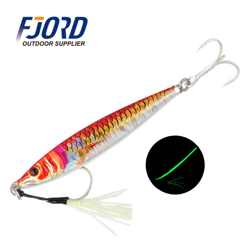 FJORD Wholesale Stock 20g 40g 60g Jigging Lure Saltwater Metal Jig for Long Casting 3D Color Jigs