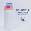 12oz Children Cup Stainless Steel Tumblers Insulated Coffee Cup Kids Thermos Water Bottle  Colorful Leakproof Lid