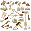 Custom Logo Natural Pan Pot Vegetable Dish Coconut Brushes Eco Biodegradable Bamboo Kitchen Scrub Bottle Cleaning Brush Set