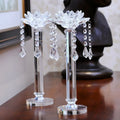 2025 Wholesale Factory Sale Handmade Crystal Candle Holder Modern Lotus Flower Style with Clear Base Beads for Home Decoration
