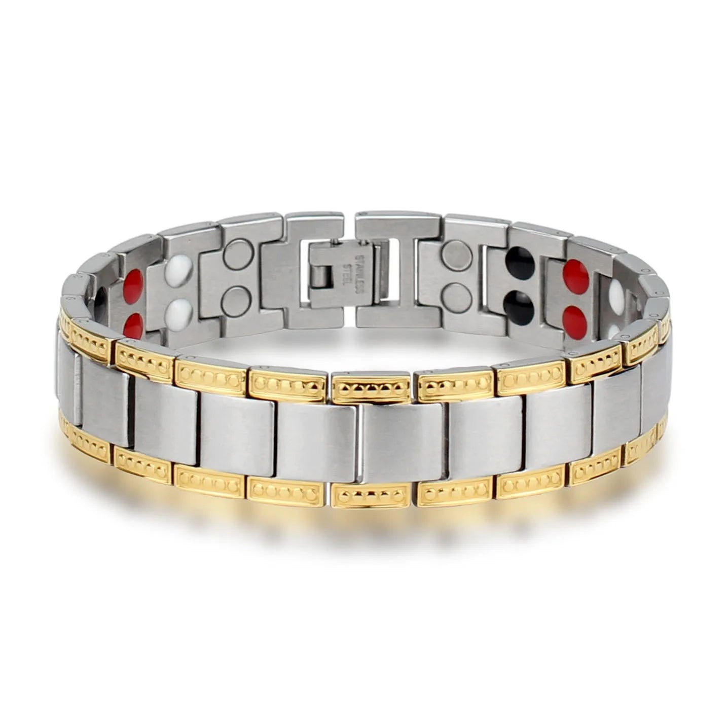 Men's Stainless Steel Bracelet With Magnetic Energy Ornaments and Jewelry Fashionable Bangle