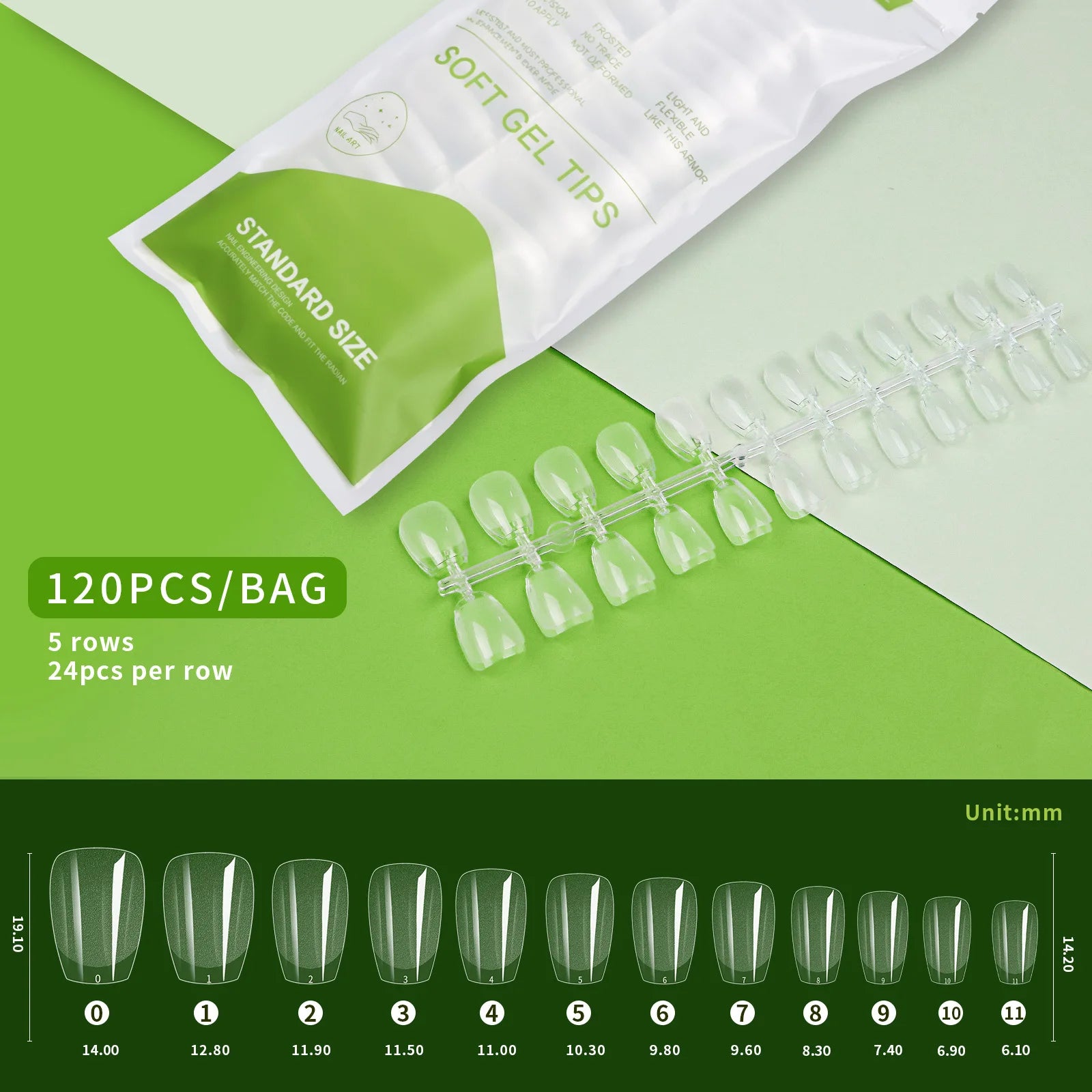 120PCS Short Coffin Soft Gel Nail Tips Pre Buff Full Cover Nail Extension Tips Half Matte Gel X Acrylic False Nail Tips