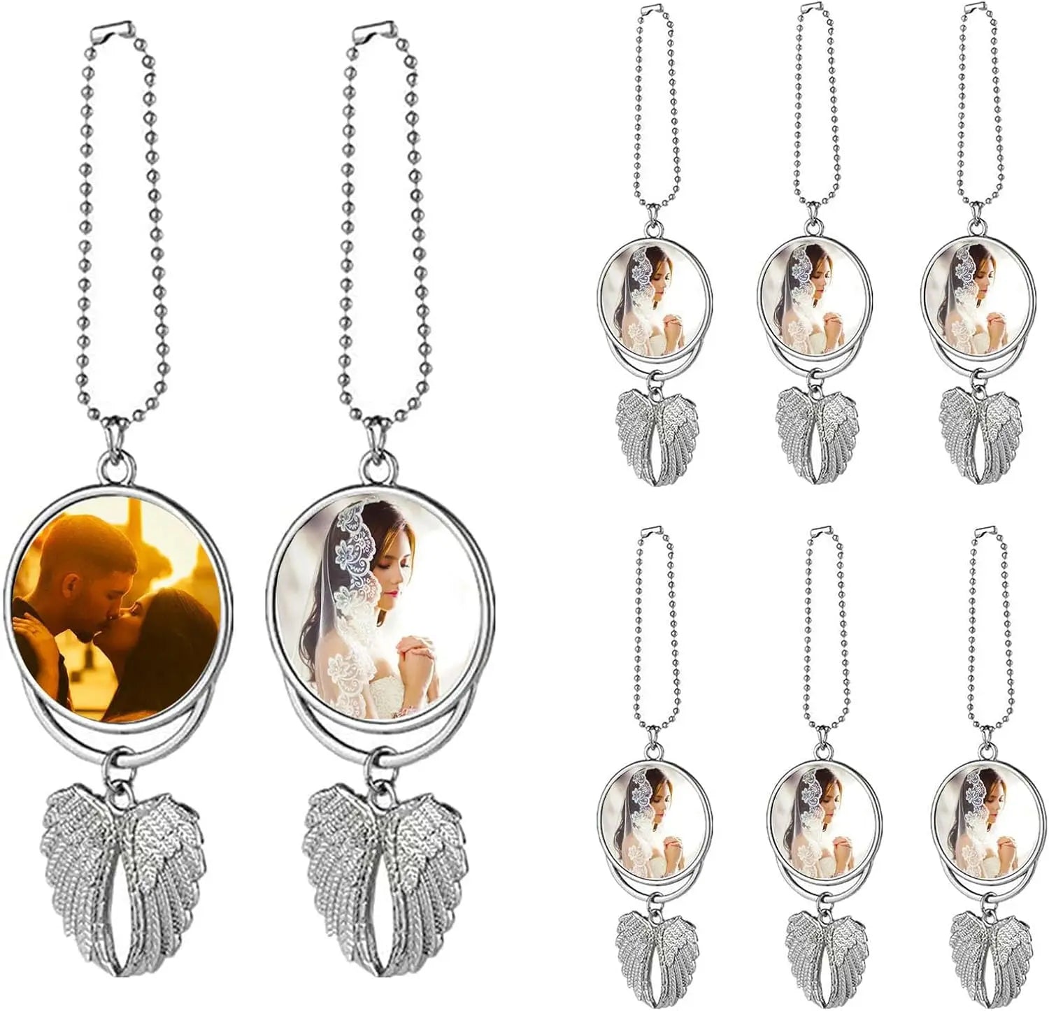 Sublimation Blank Angel Wing Car Hanger  Sublimation Alloy Christmas Ornament