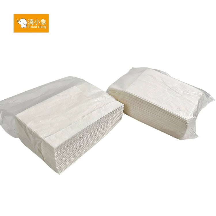 Custom Brand Disposable 1-Ply Bamboo Napkins Soft Embossed Tissue Paper Serviettes with Fold Bag for Dinner Application