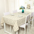 Soft Polyester Linen Printed Table Cloth Elegant Cotton Lace Edge Plant Leaves Pattern Countryside Style for Home Hotel Use
