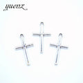 YuenZ 100pcs/bag Antique Silver Color Cross Charms Pendant Jewelry Metal Alloy Jewelry Marking 23*13mm T104