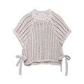 Customizable Women's Summer Crochet Short Sleeve Knit Top Factory Designed Casual Sweater with Front Logo Hollow Lace up Style