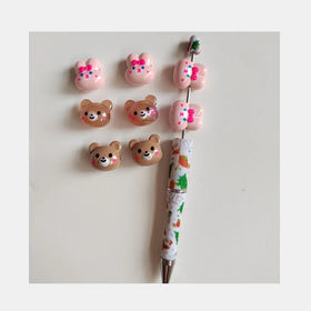 Cute Cartoon Bear Rabbit Star Resin Loose Beads for DIY Mobile Phone Strap Bracelets Necklaces Key Chain Jewelry Accessories