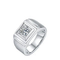 Custom Luxury 1.0ct Vvs Moissanite Diamond Ring Single Stone Ring Gold Plated S925 Silver Designs for Men White Silver Jewelry