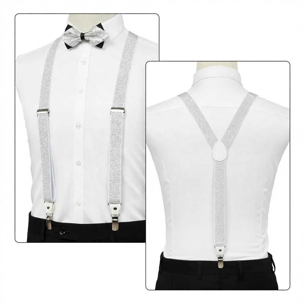 Personalized Fashionable Custom Brand Y-back 2.5cm Width Polyester Elastic Suspenders Braces Steel Buckle for Men Shirt Stays