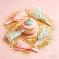 610021 Iridescent Rainbow Fringe Party Blowers Pastel Pink Mint Noisemaker Blowouts Whistles for Birthday Wedding Party Favors