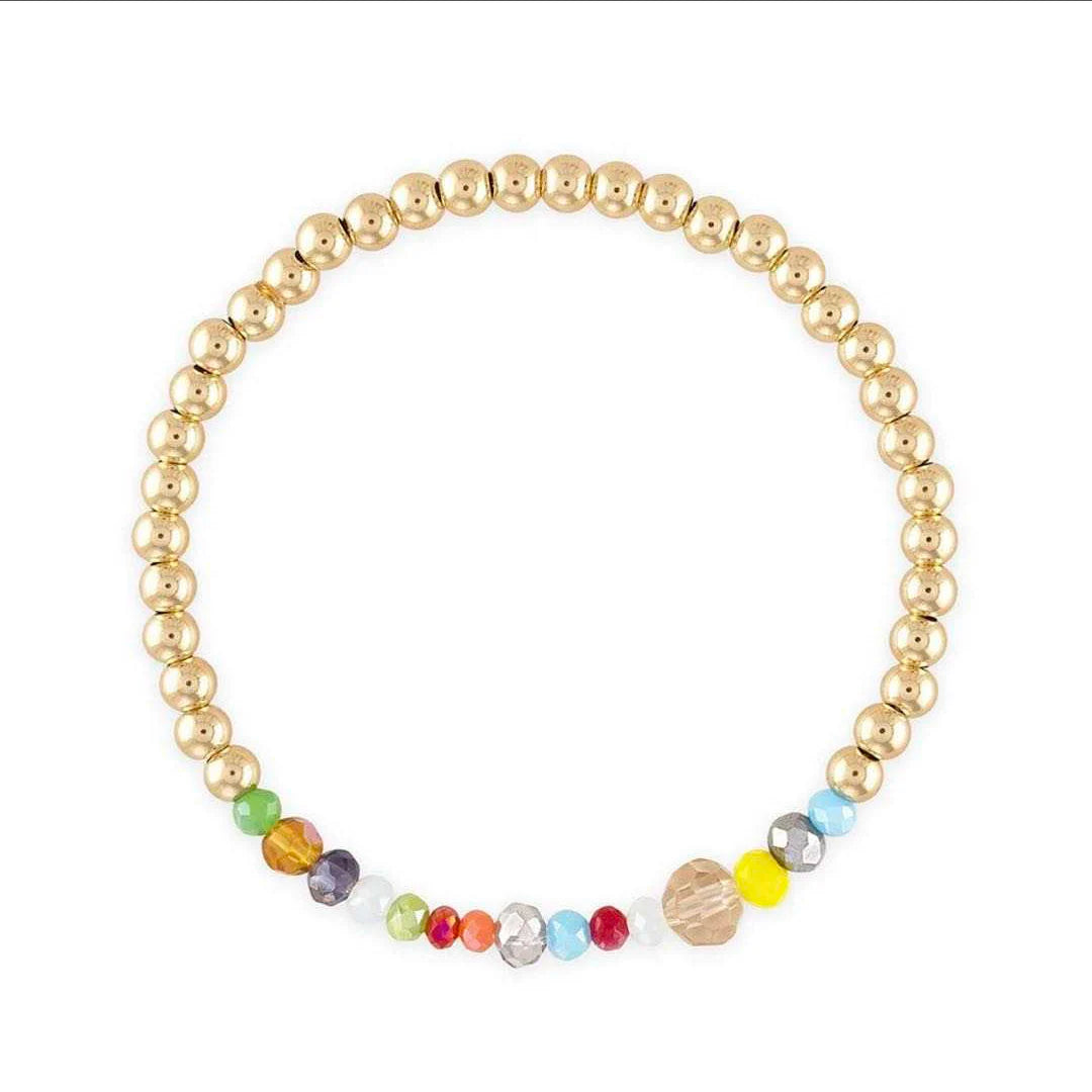 Beadsnice Trendy 14k Gold Beads Filled Freshwater Pearl Large and Small Colored Beads Bracelet Jewelry Party Occasion